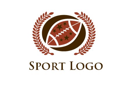 football and laurel wreath logo