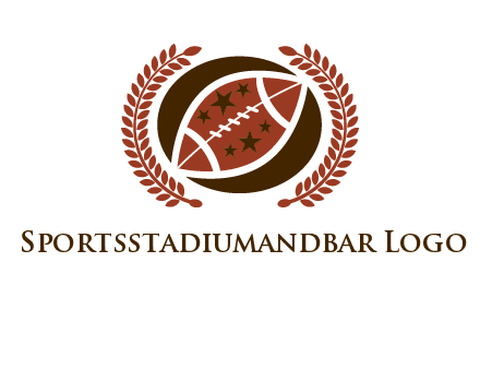 football and laurel wreath logo