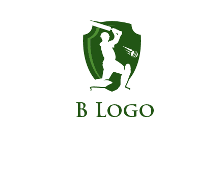 cricket player in shield logo