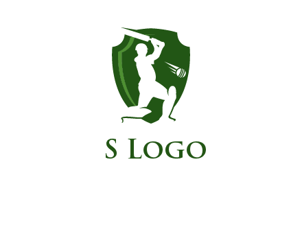 cricket player in shield logo