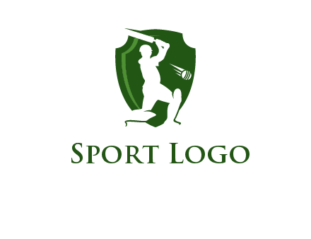 cricket player in shield logo