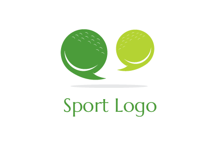 golf ball speech bubbles logo