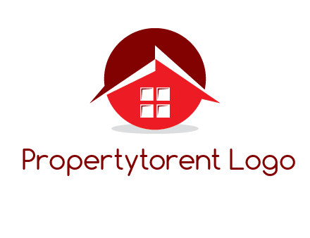 Abstract roof and window in circle logo