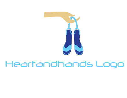 hand holding sandals icon