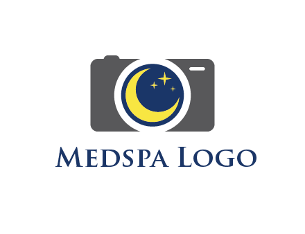 camera with moon and stars logo