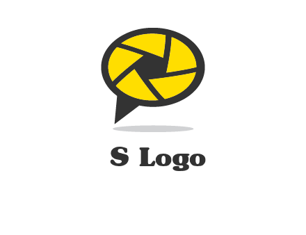 lens on speech bubble logo