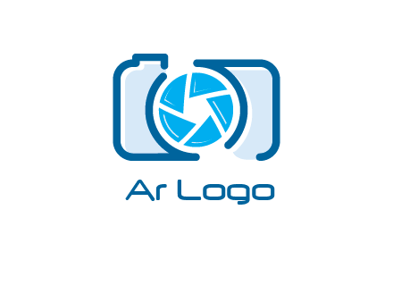 abstract image of a camera with lens logo icon