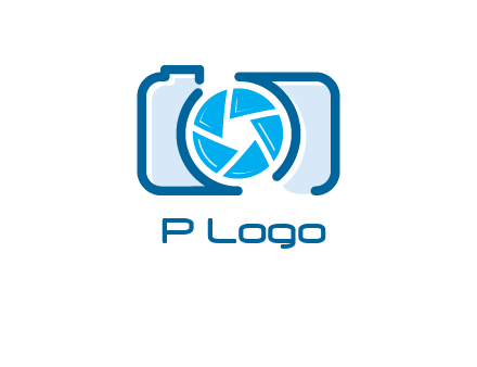 abstract image of a camera with lens logo icon