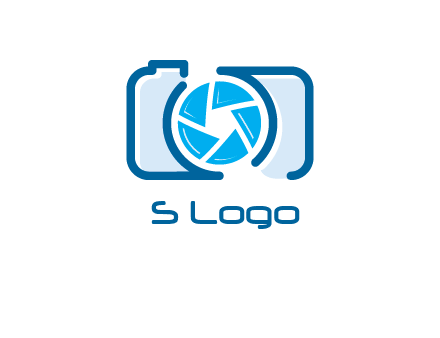 abstract image of a camera with lens logo icon