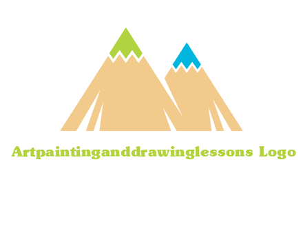 color pencil tips in mountain peak shape logo