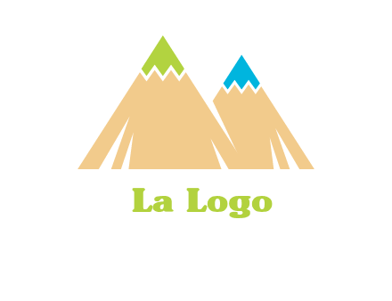 color pencil tips in mountain peak shape logo