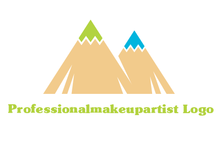 color pencil tips in mountain peak shape logo