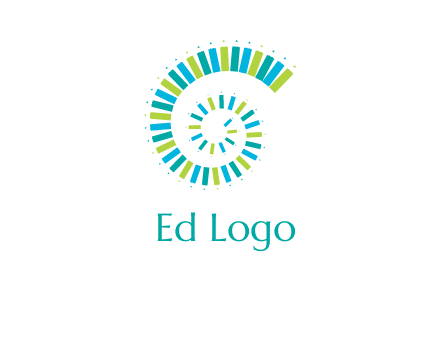pencils in spiral shape logo