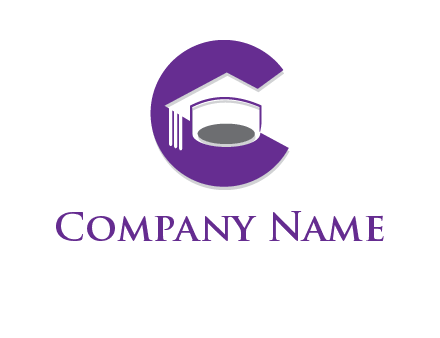 graduation hat in letter C logo