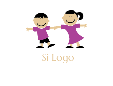 kids holding hand logo