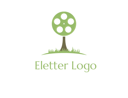 film reel on tree logo