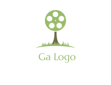 film reel on tree logo