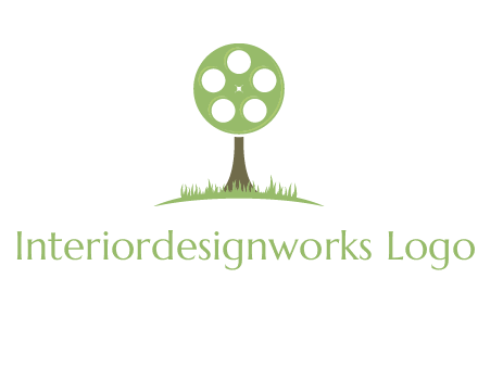 film reel on tree logo