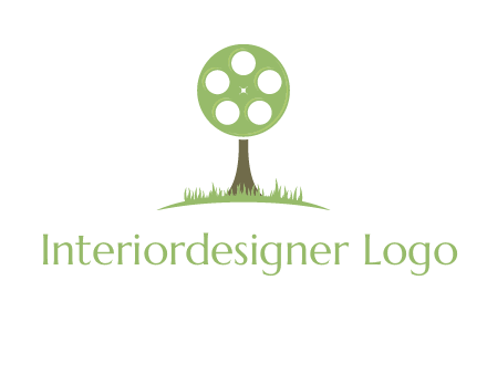 film reel on tree logo