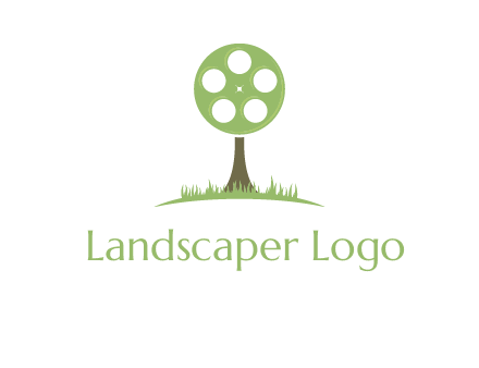 film reel on tree logo