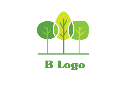 different shaped trees logo