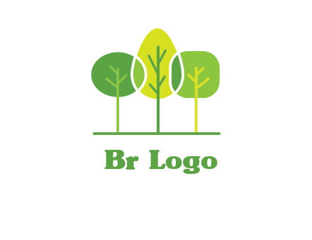 different shaped trees logo