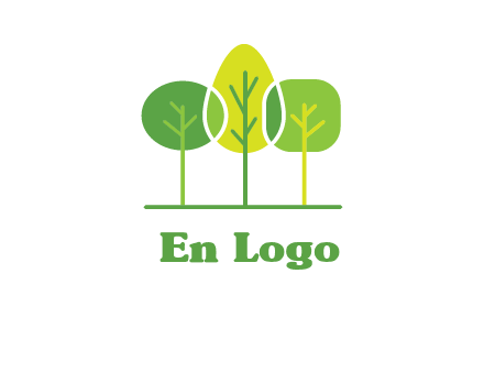 different shaped trees logo