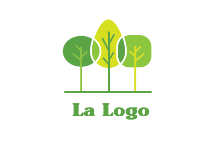 different shaped trees logo