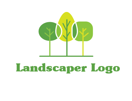 different shaped trees logo