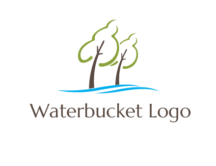 abstract trees and waves logo