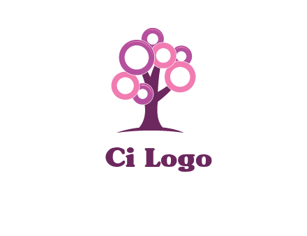 circles on tree logo