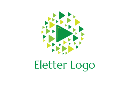 isolated play triangles symbols in circle logo