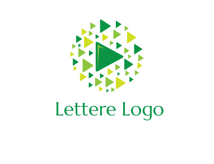 isolated play triangles symbols in circle logo