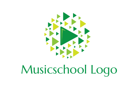 isolated play triangles symbols in circle logo