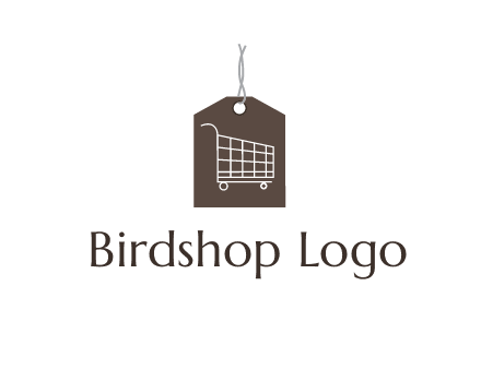 shopping cart on price tag logo