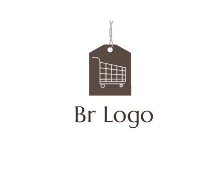 shopping cart on price tag logo