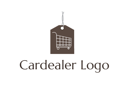 shopping cart on price tag logo