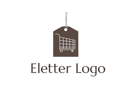 shopping cart on price tag logo