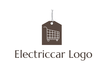 shopping cart on price tag logo