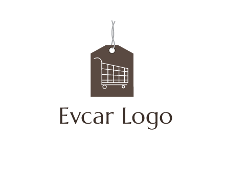 shopping cart on price tag logo