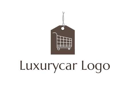 shopping cart on price tag logo