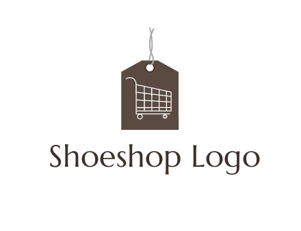 shopping cart on price tag logo