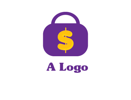 dollar sign on a handbag icon