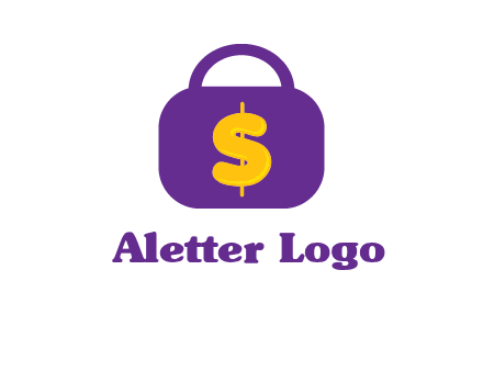 dollar sign on a handbag icon