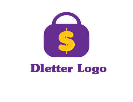 dollar sign on a handbag icon