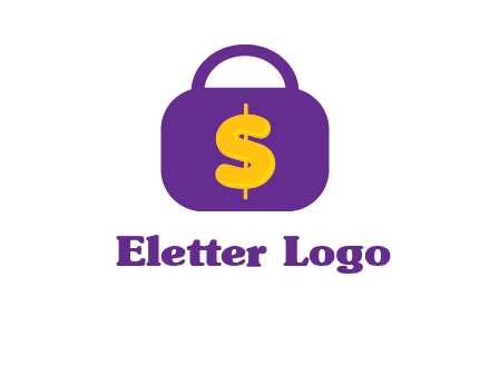 dollar sign on a handbag icon