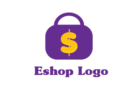 dollar sign on a handbag icon