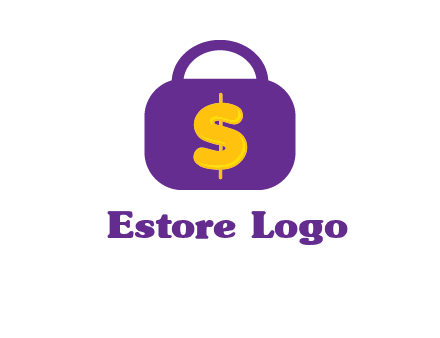 dollar sign on a handbag icon