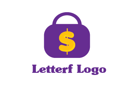 dollar sign on a handbag icon