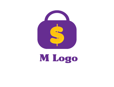 dollar sign on a handbag icon